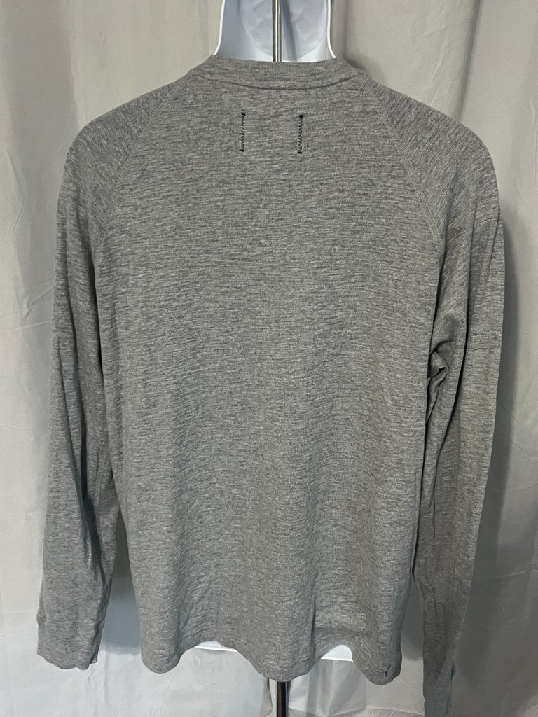 Reigning Champ Men’s Solid Gray Long Sleeve Henley Shirt M Mint Cond Euc — image 3 of 5